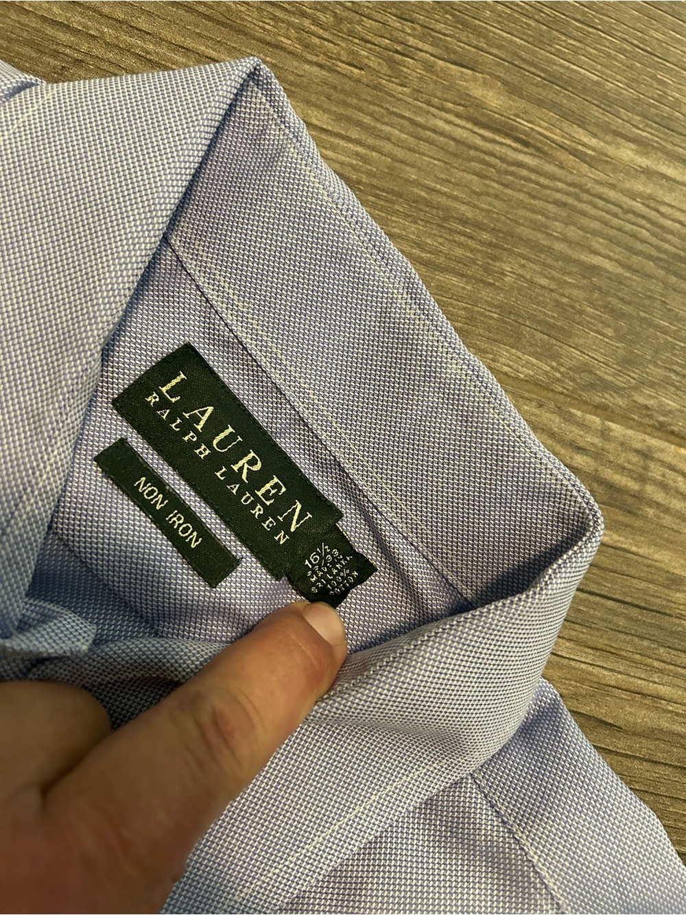 Vintage Ralph Lauren Men's Light Blue Button-Up Dress Shirt